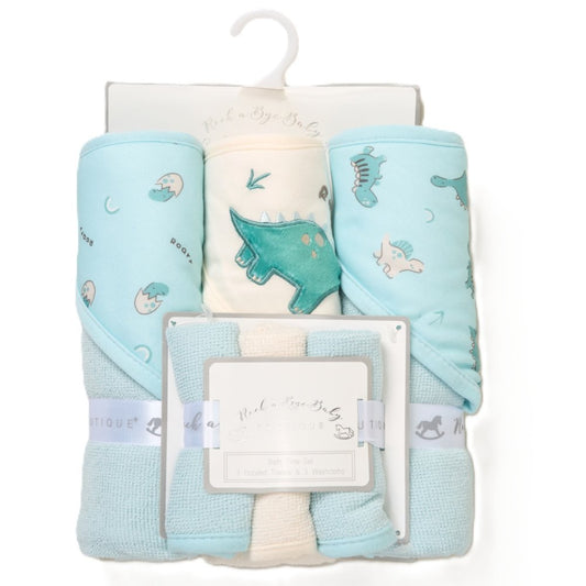 Baby Dinosaur 6 Piece Hooded Towels & Washcloths Bath Time Set