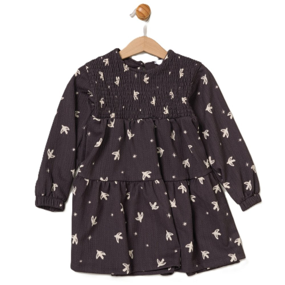 Baby Girls Faux Fur Jacket & Beret With Dress