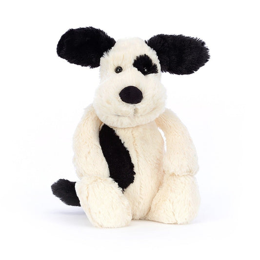Jellycat Little Bashful Black & Cream Puppy
