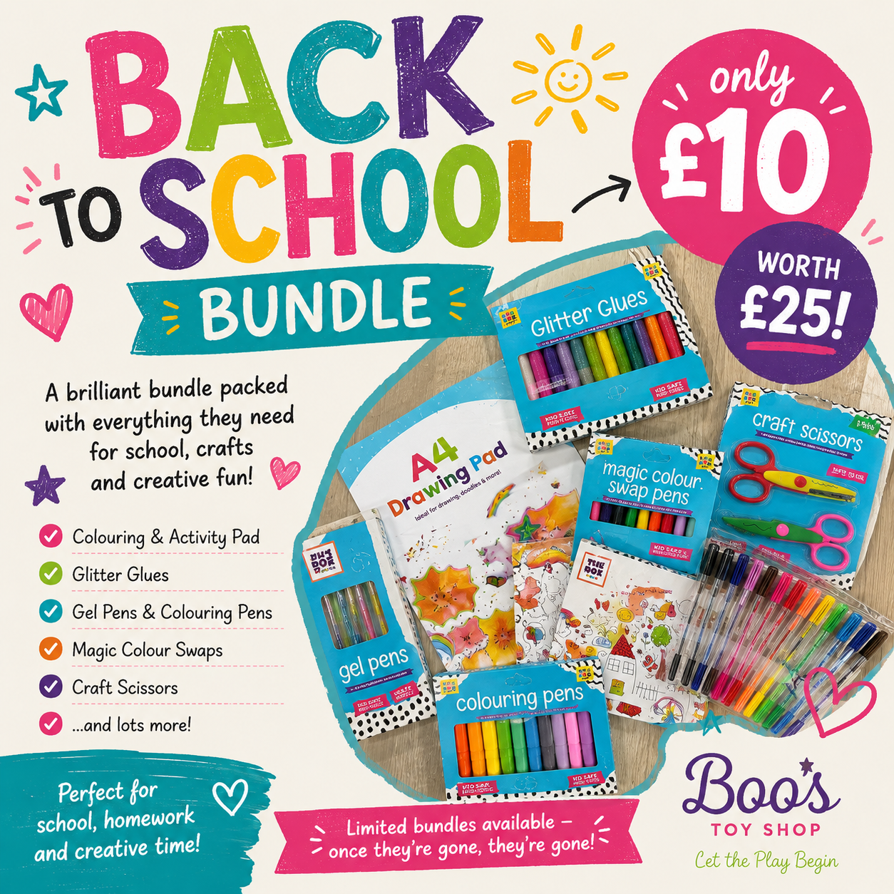 Boos Toy Shop - Back to school Bundle 10 Items