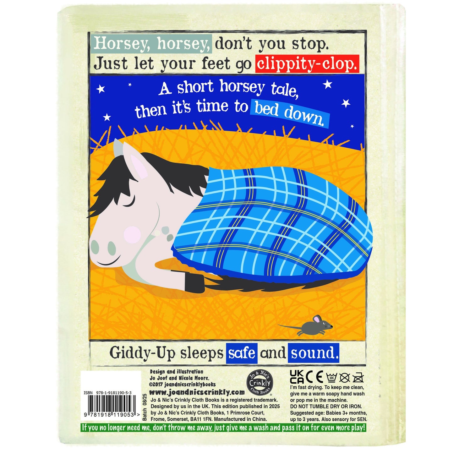 Jo & Nic's Crinkly Cloth Books - Horsey Horsey
