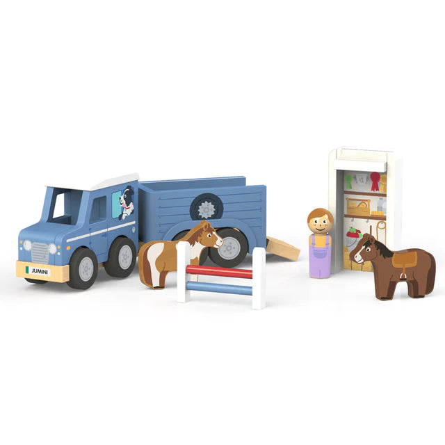 Jumini - Wooden Jeep and Horse Trailer