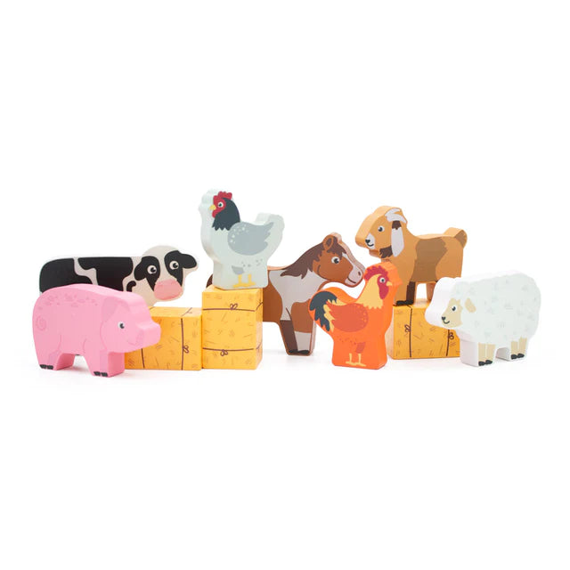 Jumini - Wooden Farm Animals Bag