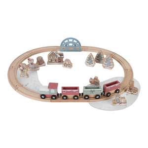 CHRISTMAS WOODEN TRAIN TRACK SET