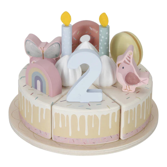 Little Dutch Wooden birthday cake - pink