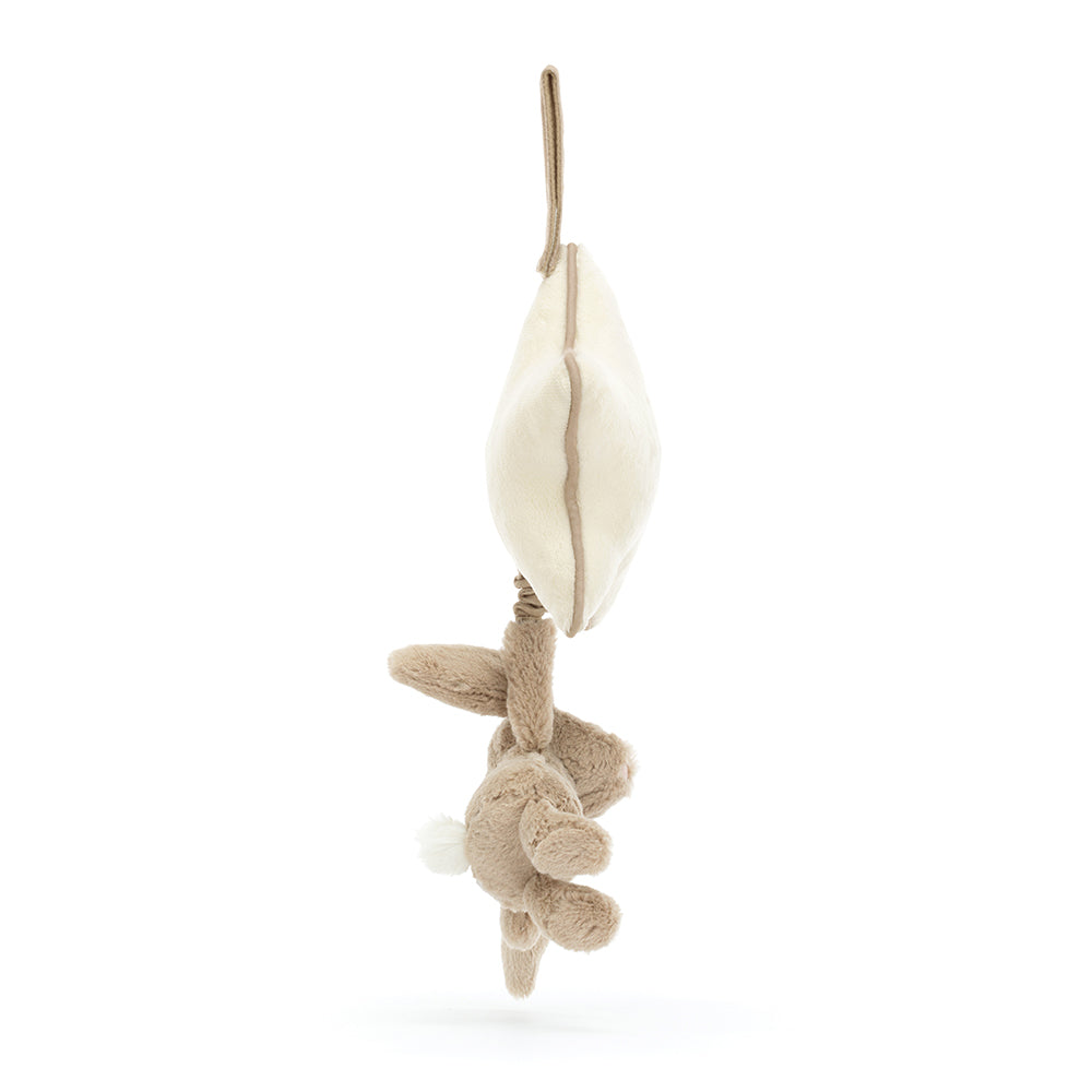 jellycat Baby Bashful Beige Bunny Musical Pull Down Toy