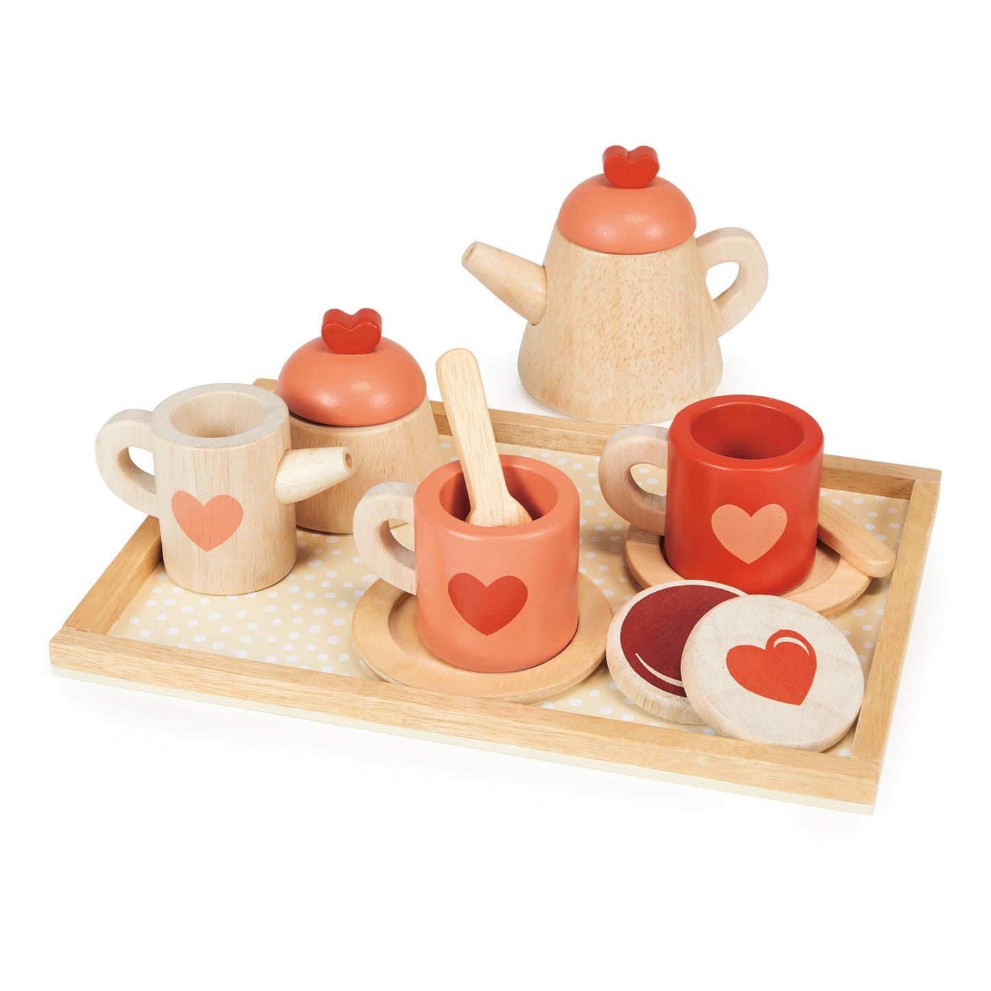 Wooden Tea Time Tray Set by Mentari