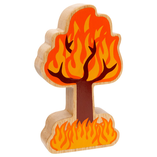 Natural green and orange tree on fire - Lanka Kade Wooden Figure