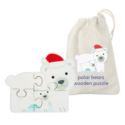 Christmas Wooden Puzzle Polar Bear by Orange Tree Toys
