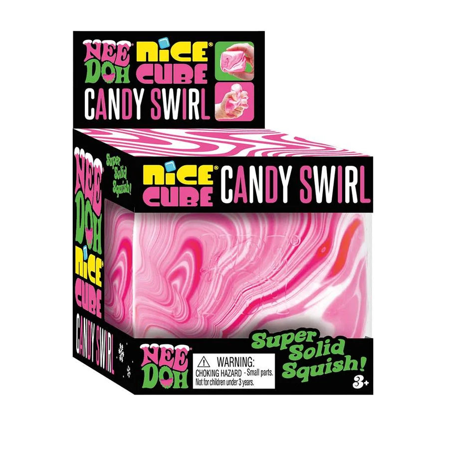 NeeDoh Candy Swirl Nice Cube – A Swirl of Squishy Fun!