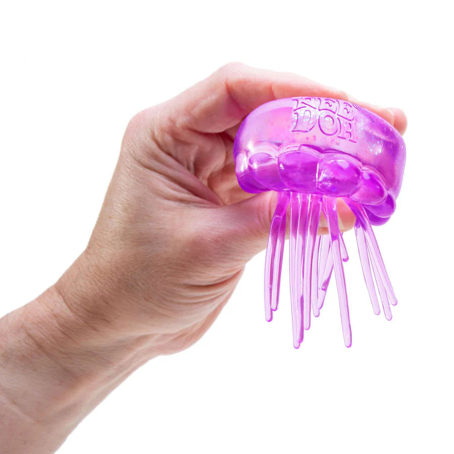 NeeDoh Jelly Squish - Stretchy Jellyfish Toy with Glitter Filling, Sensory Toys 1 Supplied