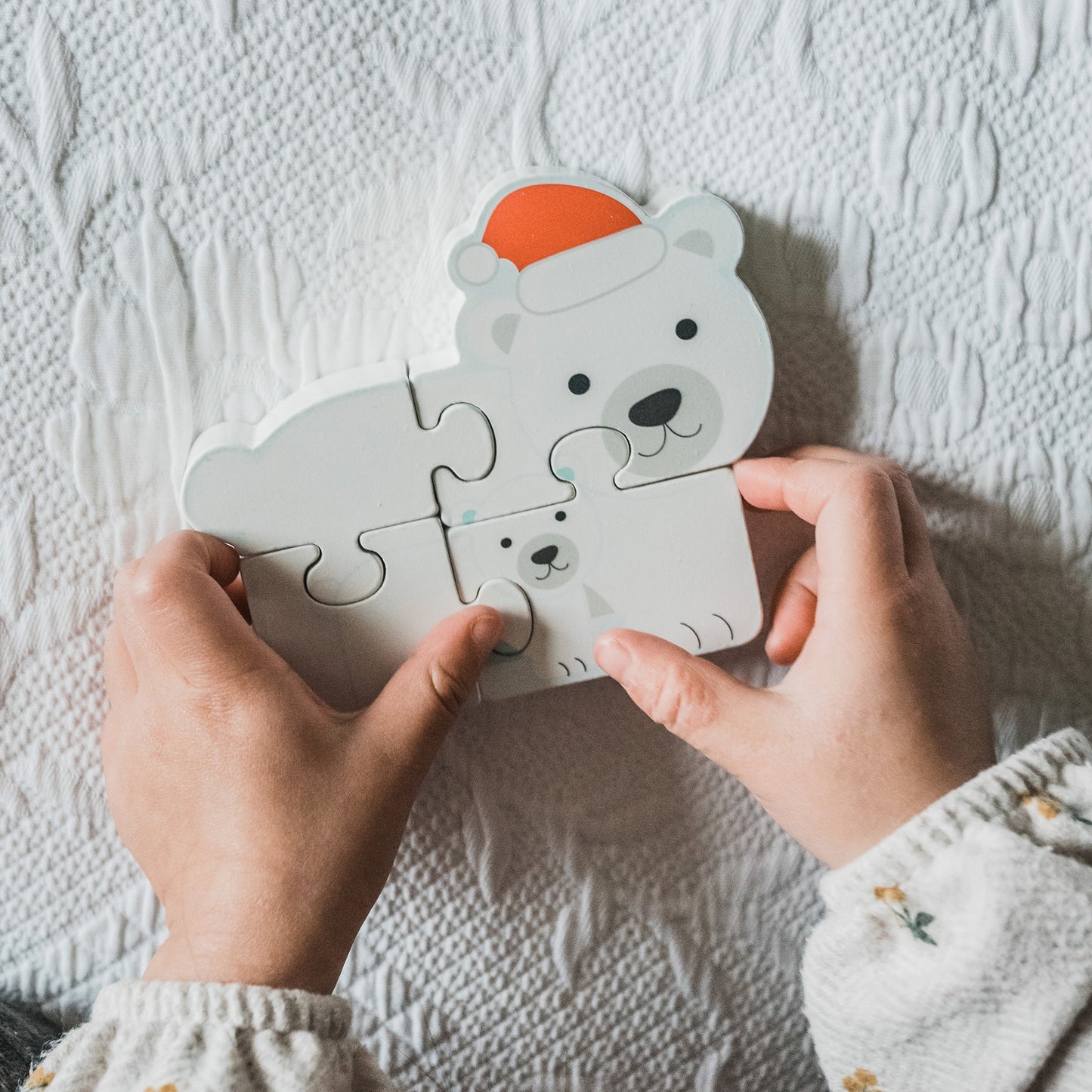 Christmas Wooden Puzzle Polar Bear by Orange Tree Toys