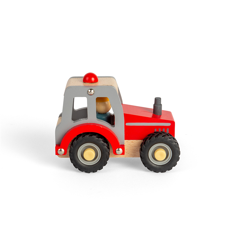 Bigjigs Mini Wooden Tractor Red