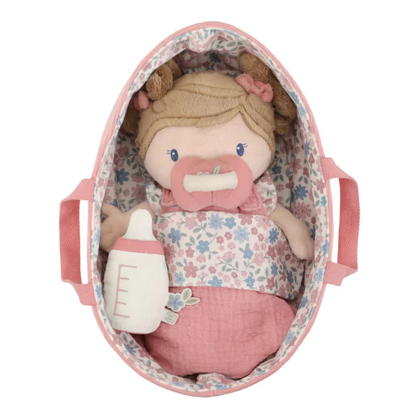 Little Dutch Baby Doll in Basket Rosa