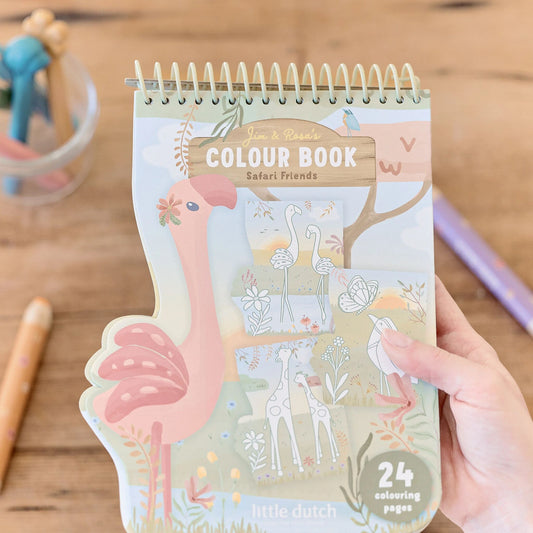 Little Dutch Safari Colouring Book Flamingo