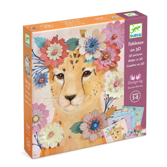 DJECO 3D Floral Paper Crafts Kit - Gifts For 5 Years +