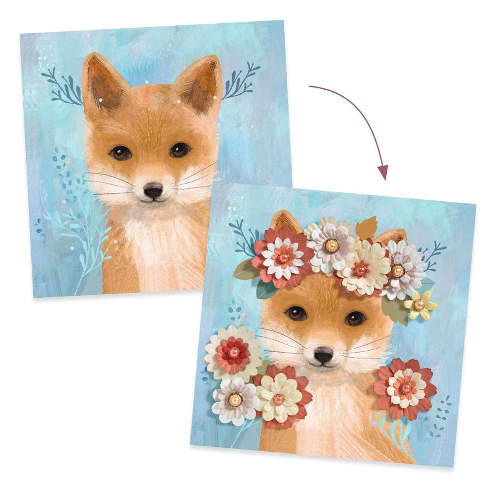 DJECO 3D Floral Paper Crafts Kit - Gifts For 5 Years +