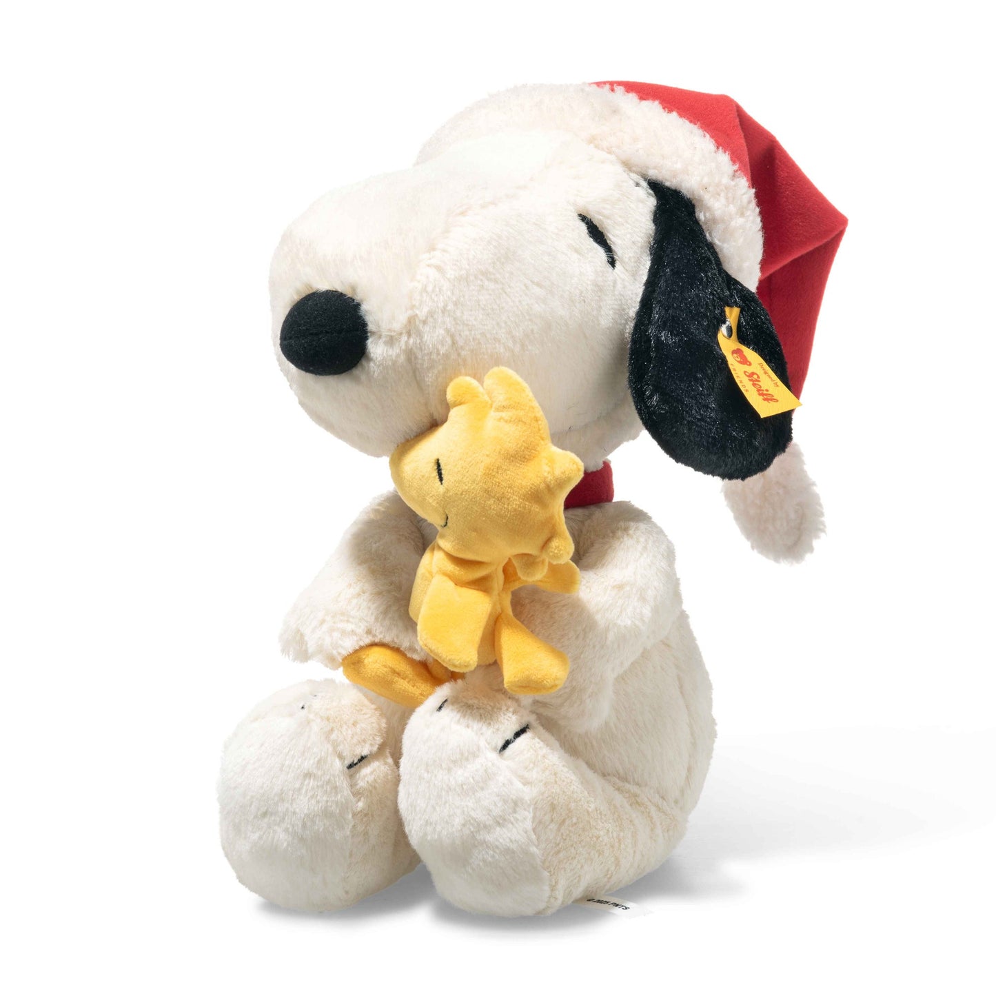 Steiff Snoopy Christmas with Woodstock in Santa hat