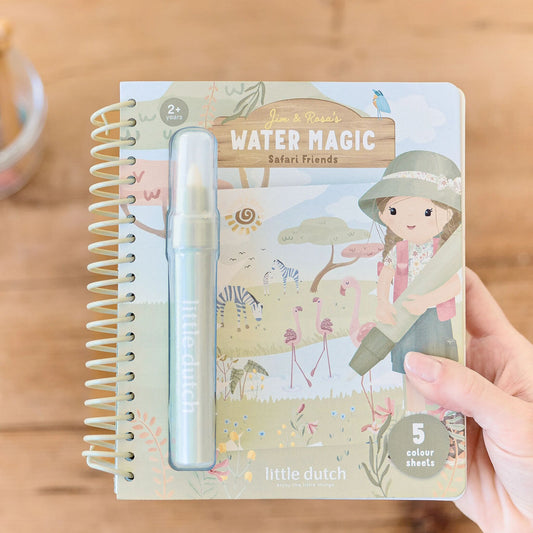 Little Dutch Safari Water Colouring Book Rosa