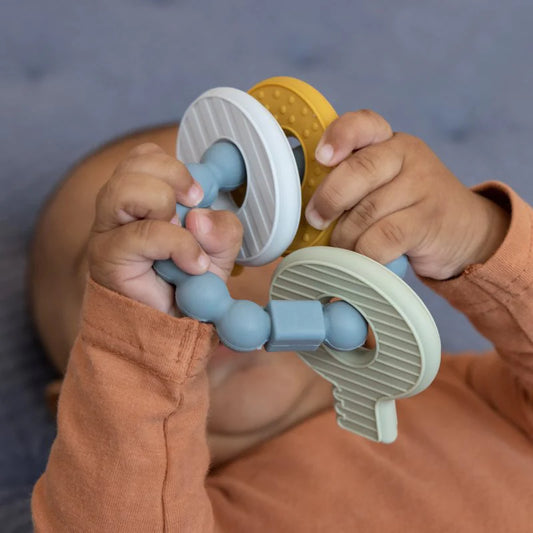 Little Dutch Baby Silicone Teething Toy Keychain Blue
