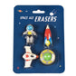 Space Age Erasers set of 4