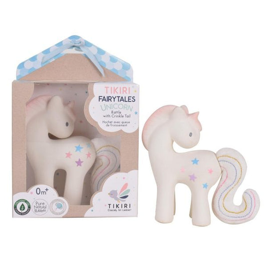 Tikiri Fairytale Collection – Cotton Candy Unicorn – Natural Rubber with Crinkle Tail