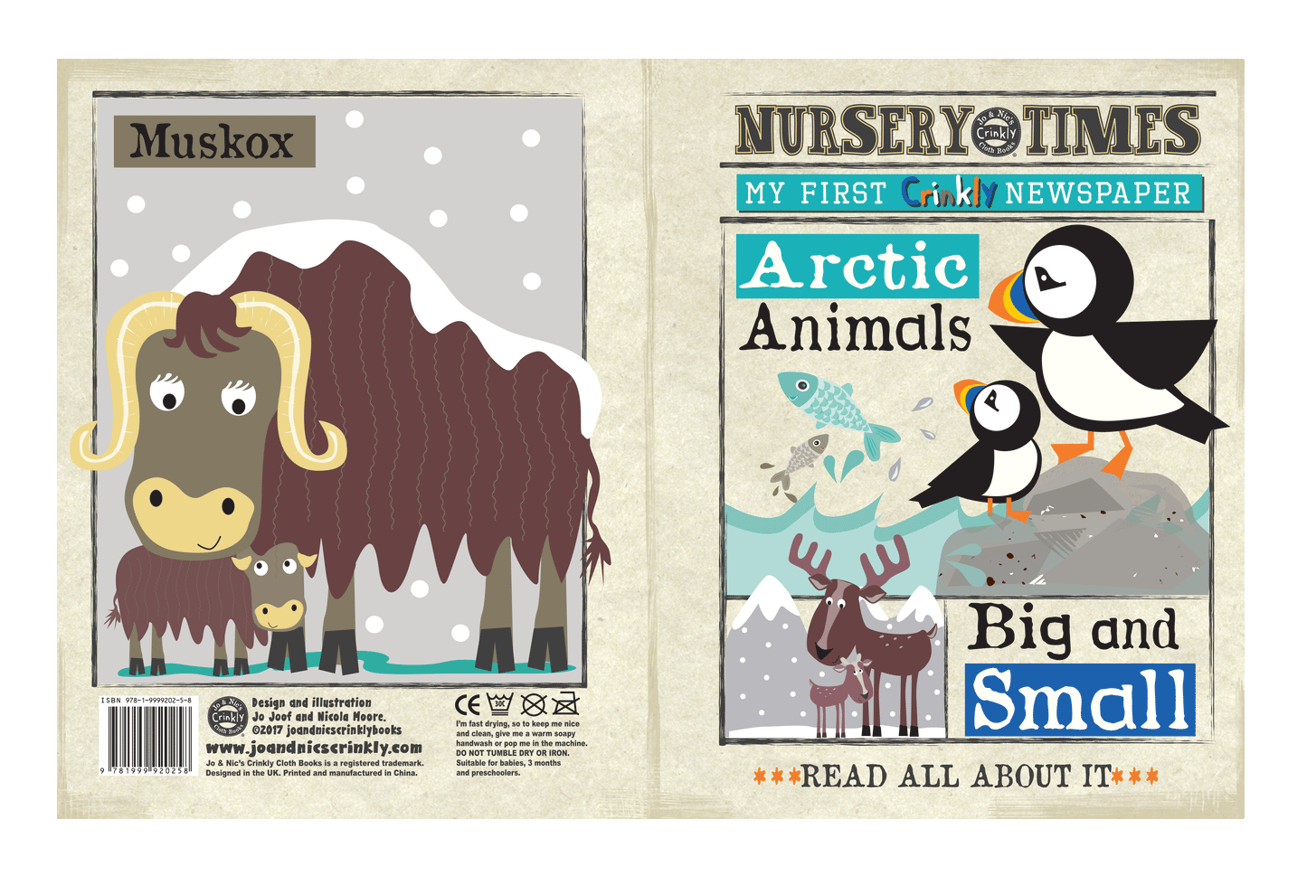 Nursery Times Crinkly Newspaper - Arctic Animals