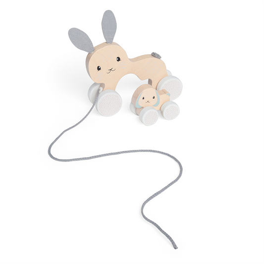 Bigjigs Wooden Bunny and Baby Pull Along FSC 100%