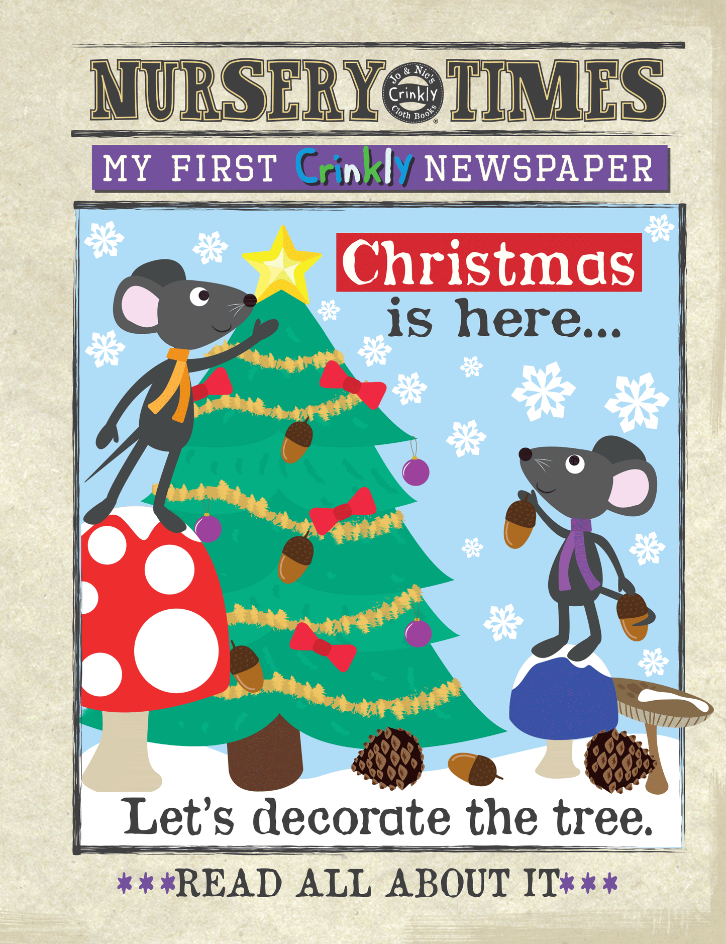 Nursery Times Crinkly Newspaper - Christmas is here