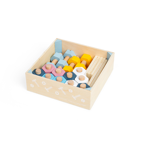 Bigjigs Wooden Crate Nuts and Bolts FSC 100%