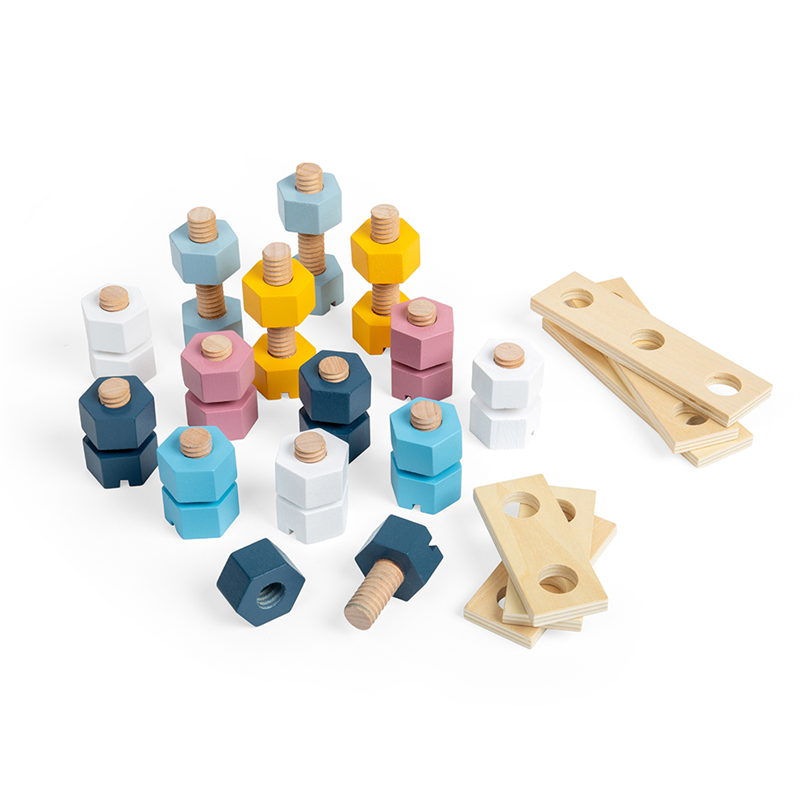Bigjigs Wooden Crate Nuts and Bolts