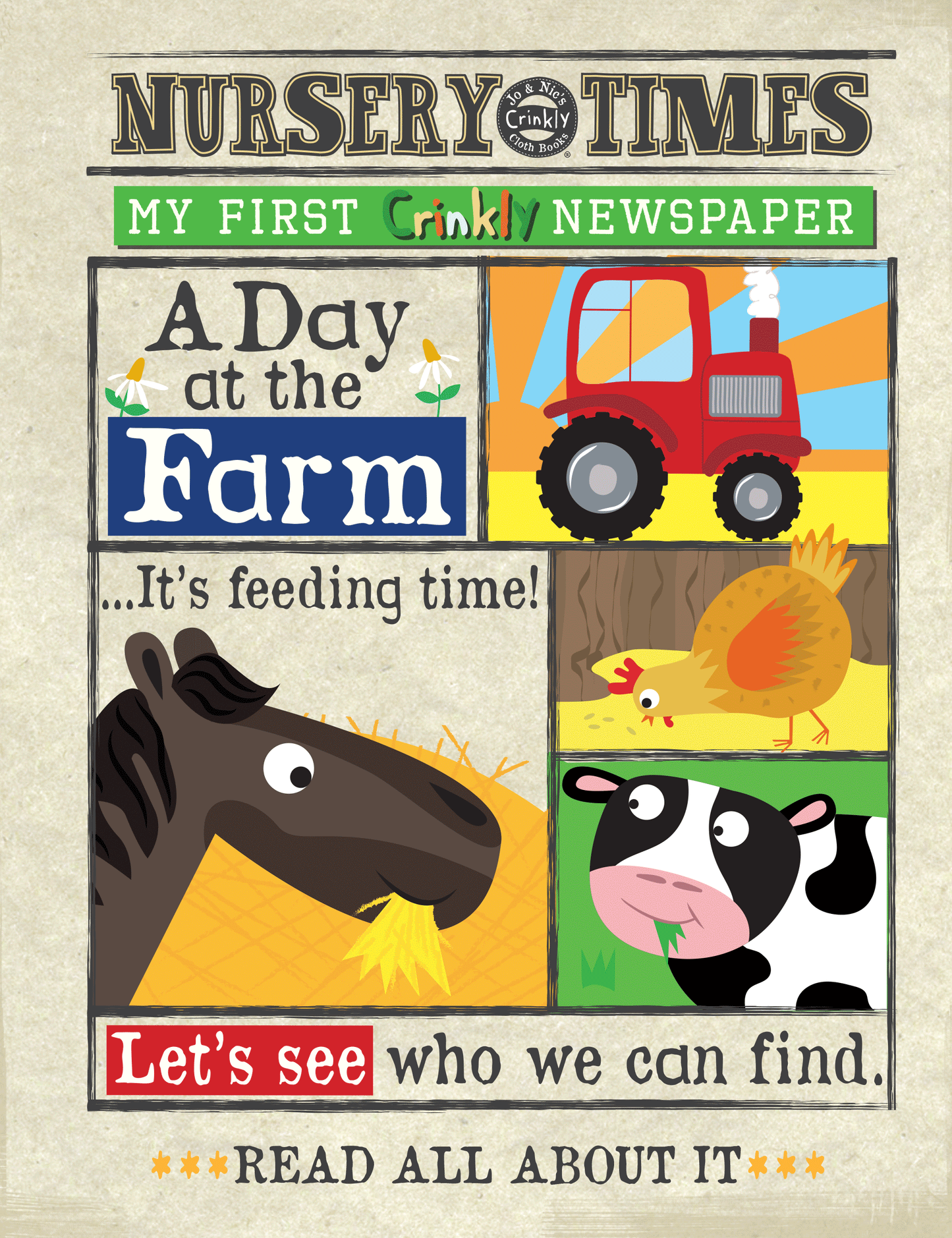Nursery Times Crinkly Newspaper - A Day At The Farm
