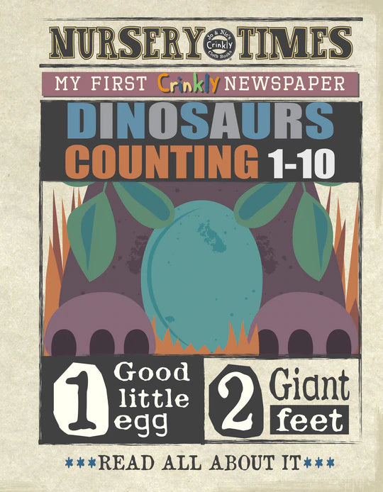 Nursery Times Crinkly Newspaper - Dinosaur Counting