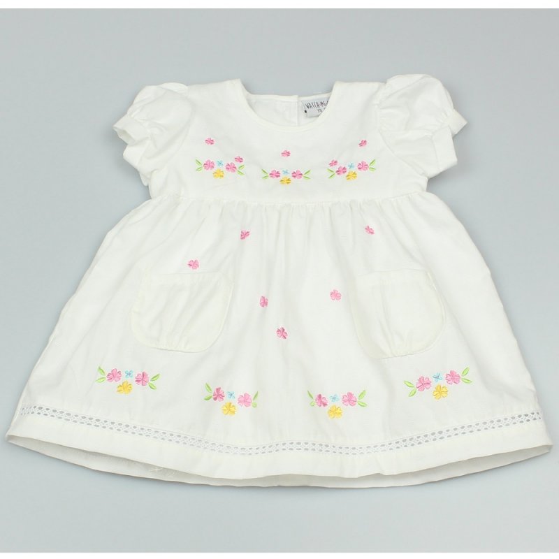 Baby Girl White Embroidered Flower Dress