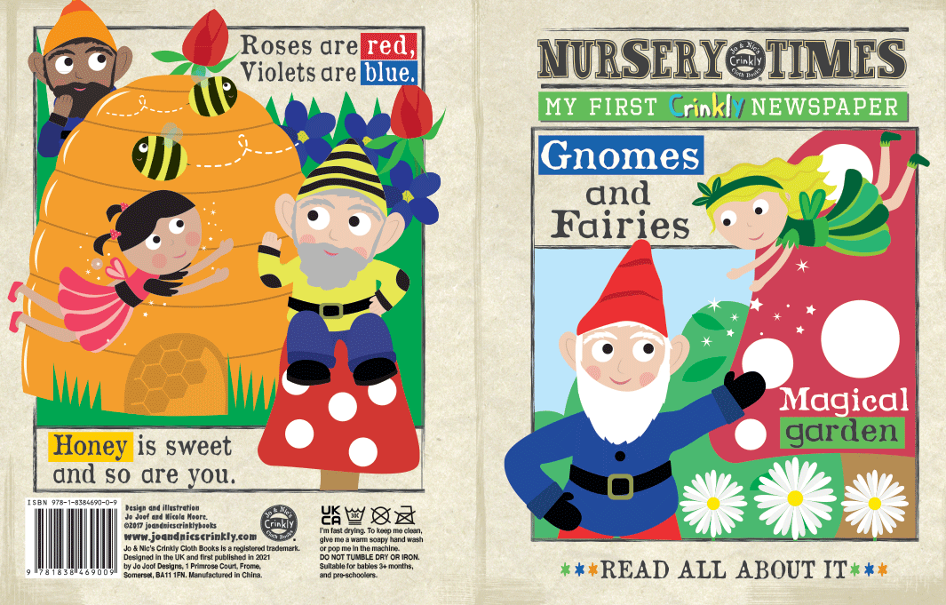 Fairies & Gnomes Nursery Times Crinkly Newspaper