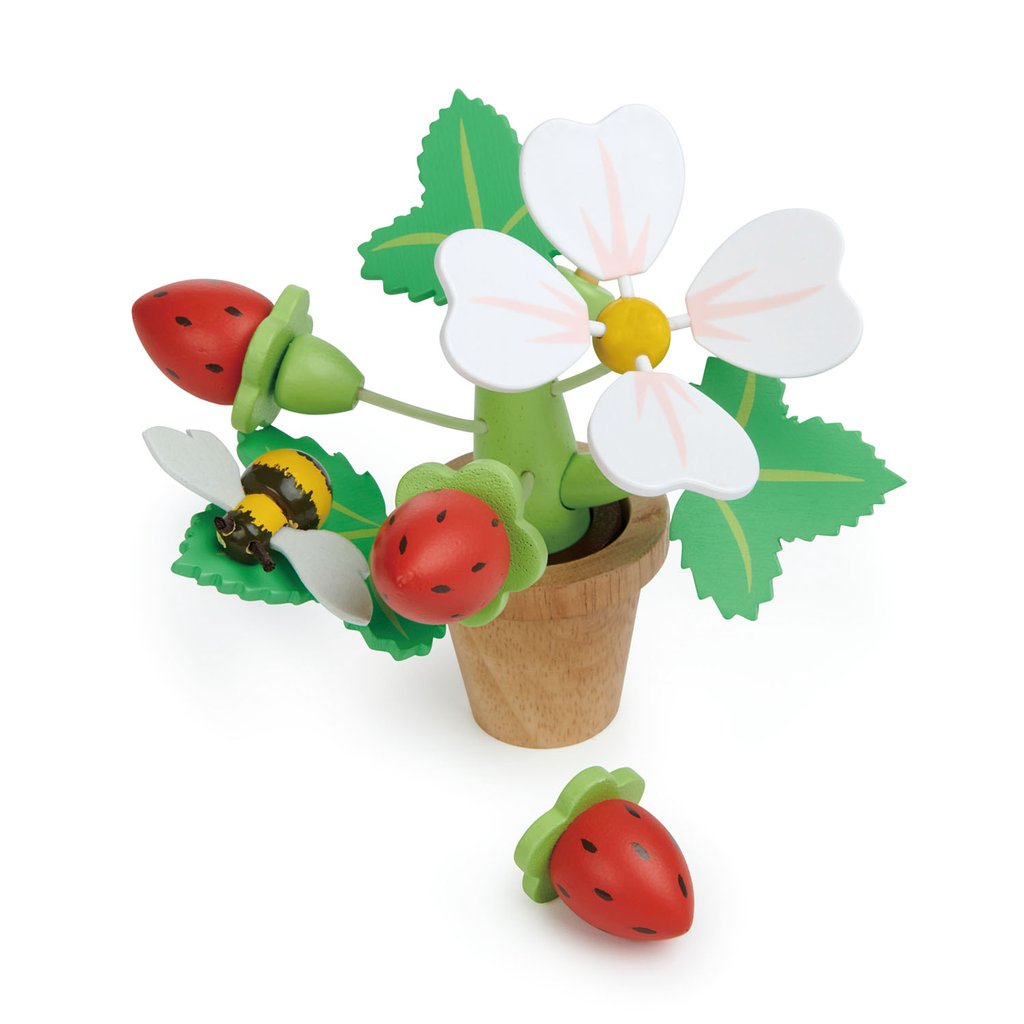 Strawberry Flower Pot Play Set by Tenderleaf Toys
