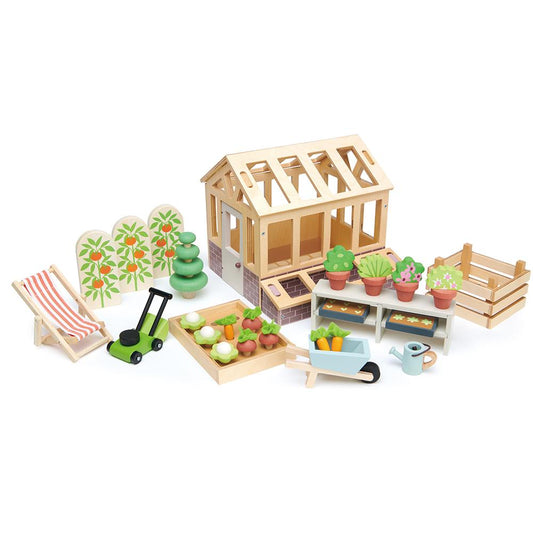 Tenderleaf Toys Wooden Greenhouse & Garden Set