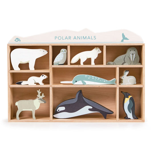 Polar Animals Wooden Play Shelf