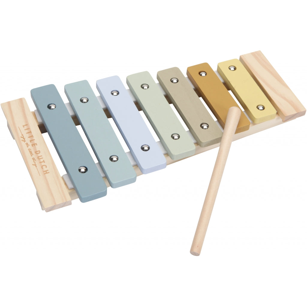 Little Dutch New Blue Wooden Xylophone Wooden Toy