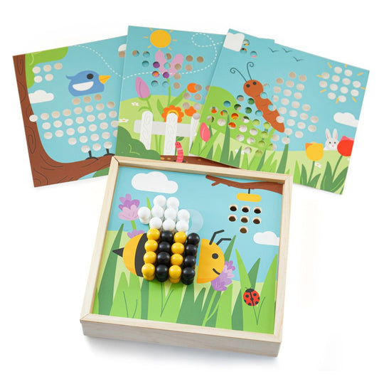 Wooden Garden Peg Board Art Set by Bigjigs