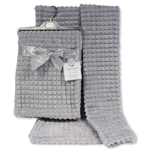 Grey Baby Blanket Jacquard Squares
