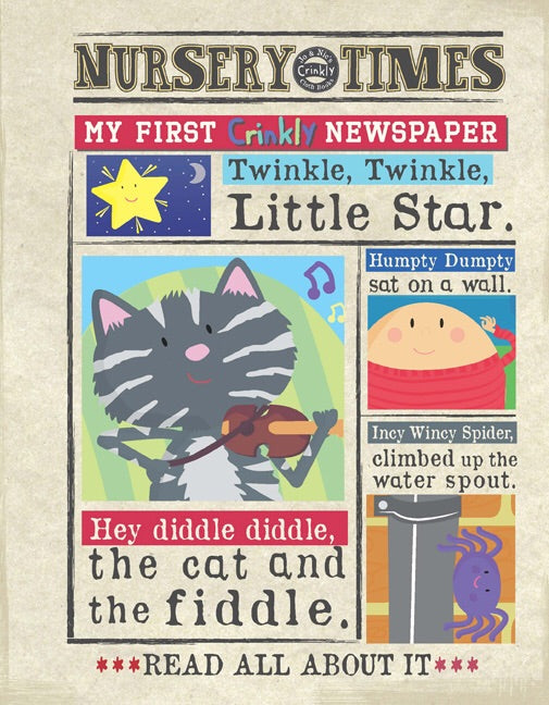 Nursery Times Crinkly Newspaper - Hey Diddle Diddle