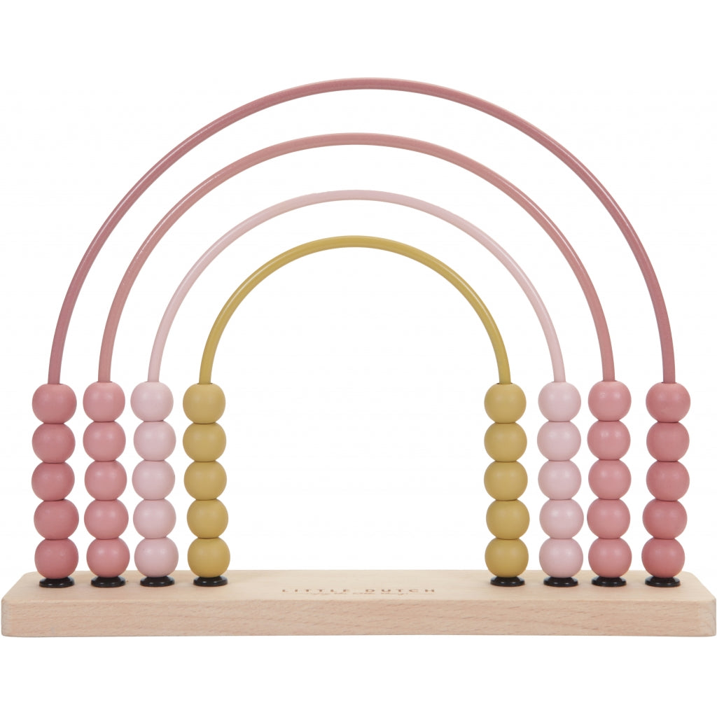Little Dutch Wooden Rainbow Pastel Pink Abacus New Design