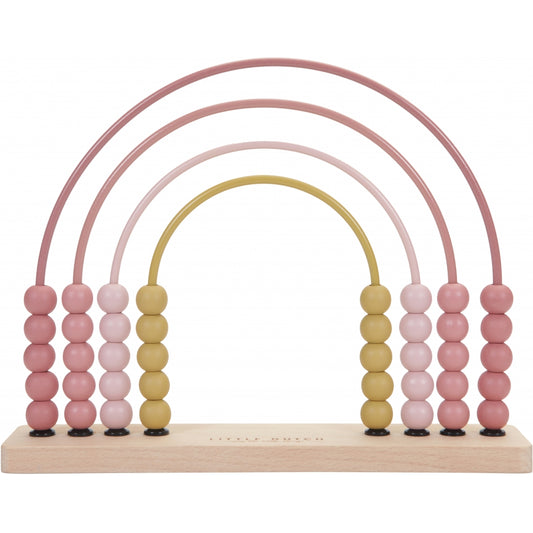 Little Dutch Wooden Rainbow Pastel Pink Abacus New Design