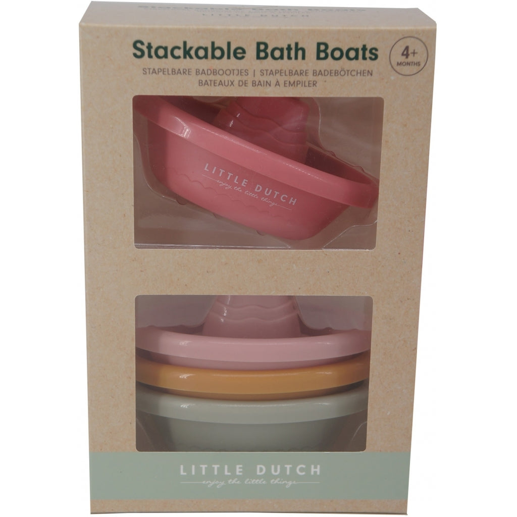 Little Dutch Stackable Pink Bath Boats